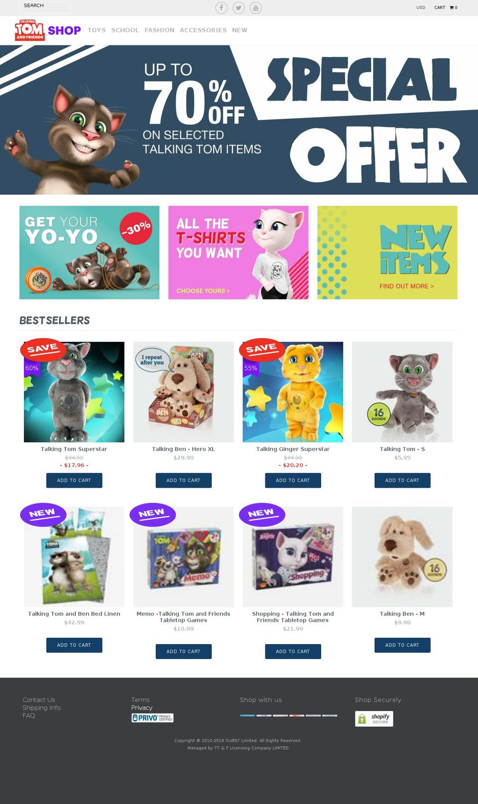 talkingfriendsstore.biz shopify website screenshot