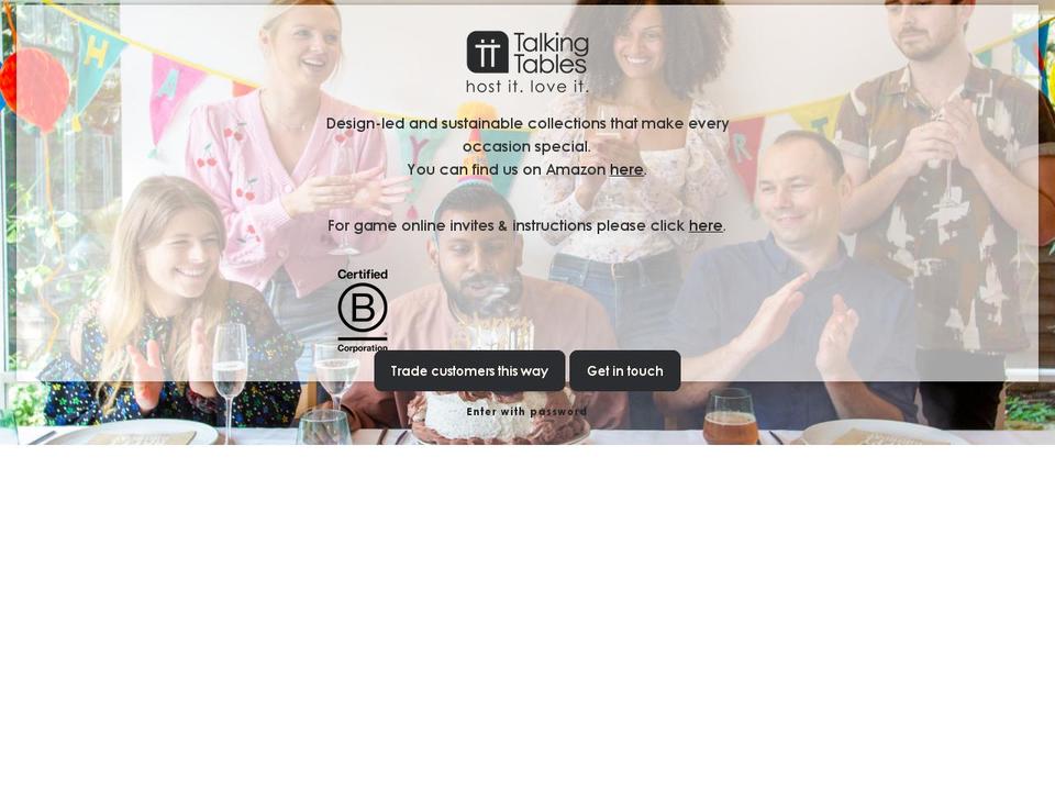 talkingtables.de shopify website screenshot