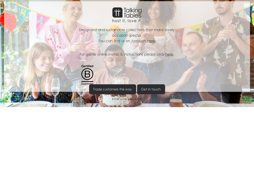 talkingtables.pl shopify website screenshot