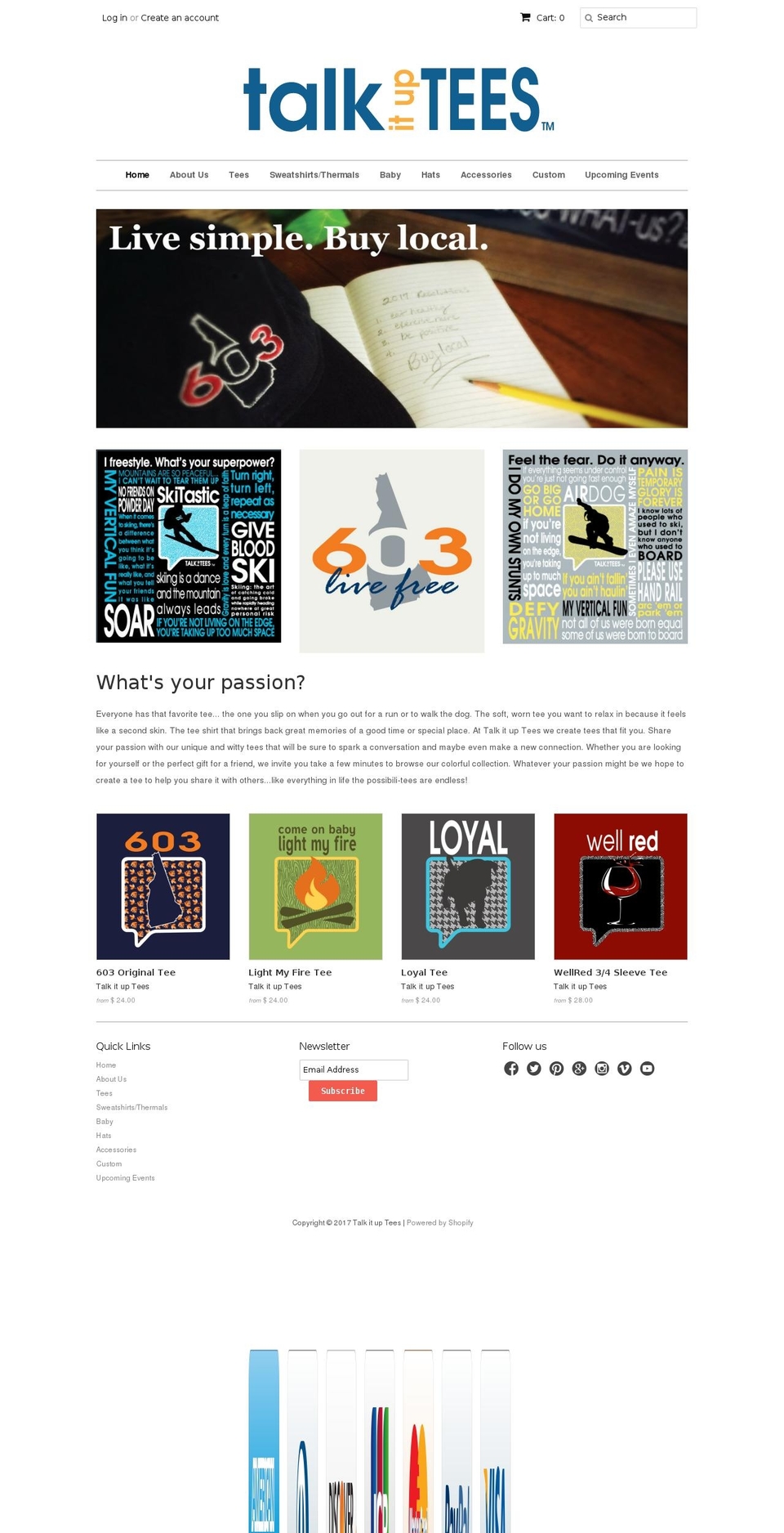 talkituptees.com shopify website screenshot