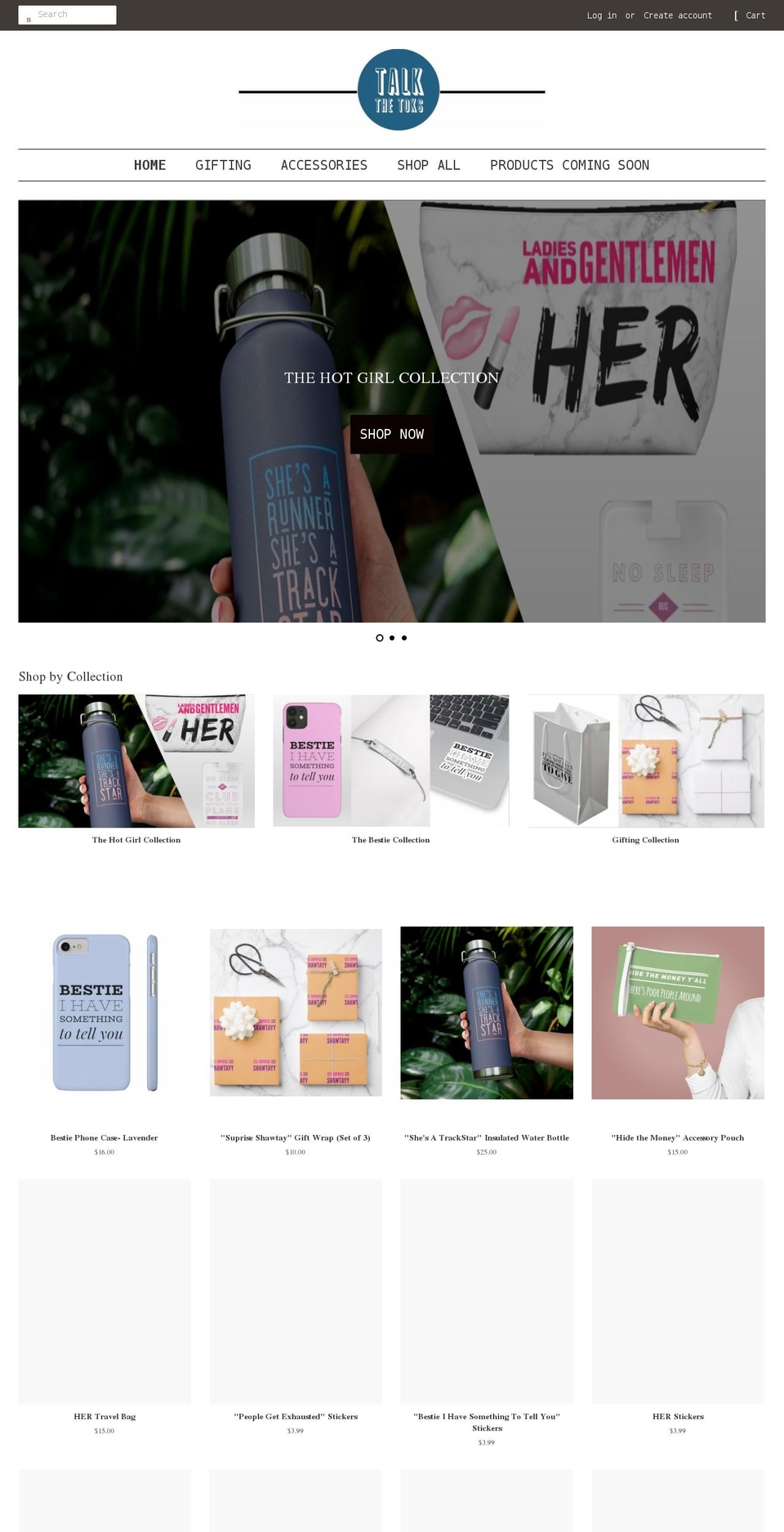 talkthetoks.com shopify website screenshot