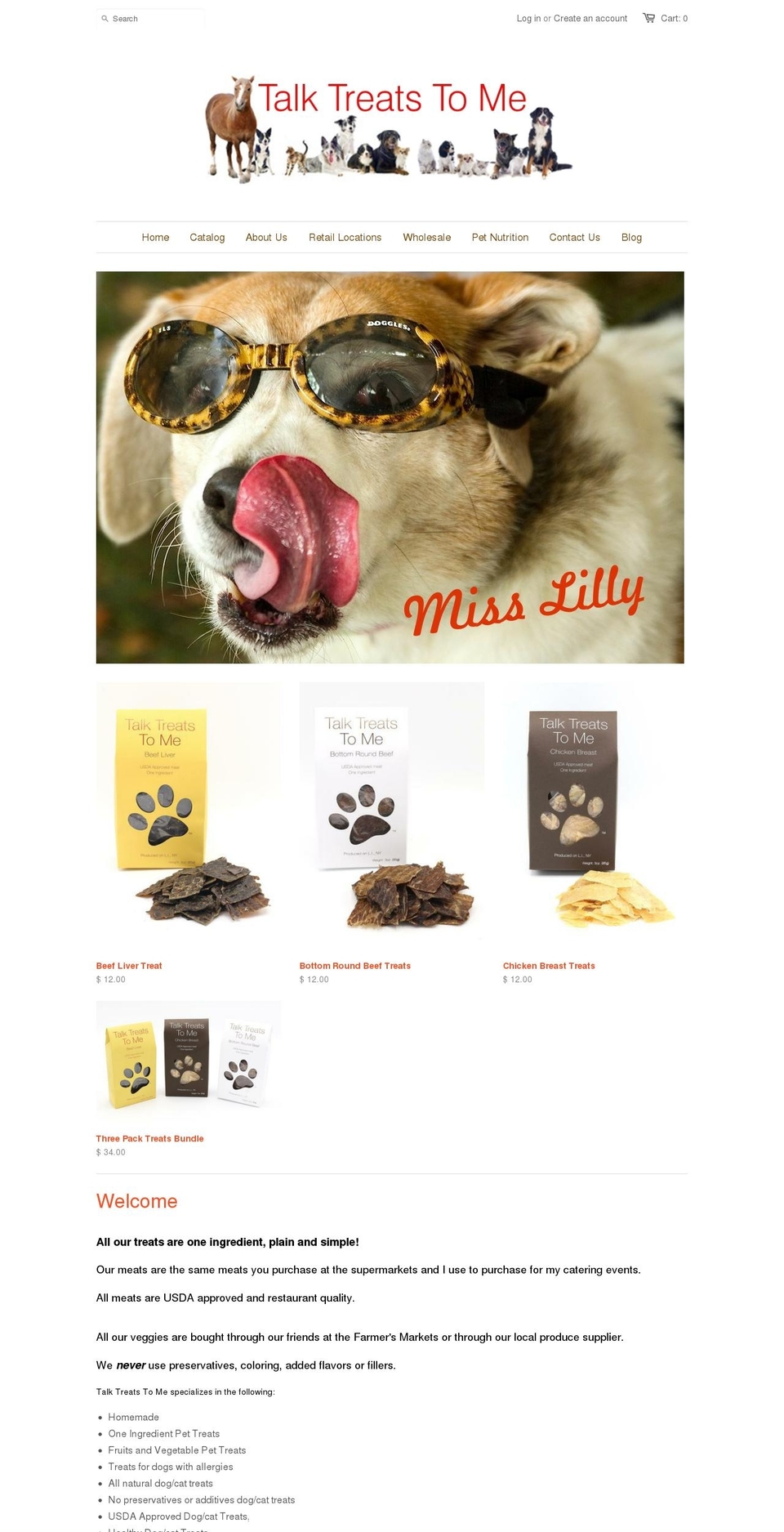 talktreatstomecorp.com shopify website screenshot