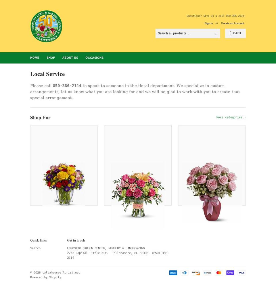 tallahasseeflorist-net.myshopify.com shopify website screenshot