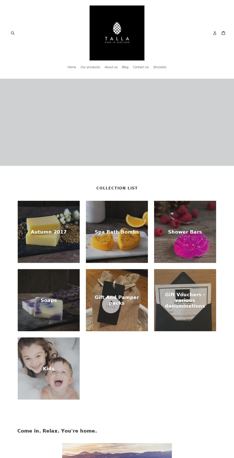 tallaspascotland.com — Shopify storefront screenshot