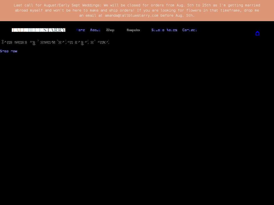 tallbluestarry.com shopify website screenshot