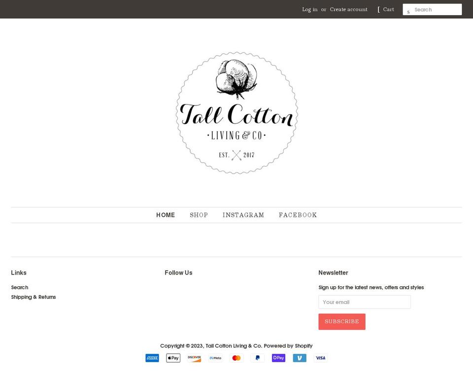 tallcotton.co shopify website screenshot