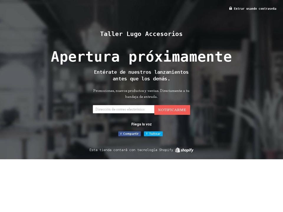 tallerlugostore.com shopify website screenshot