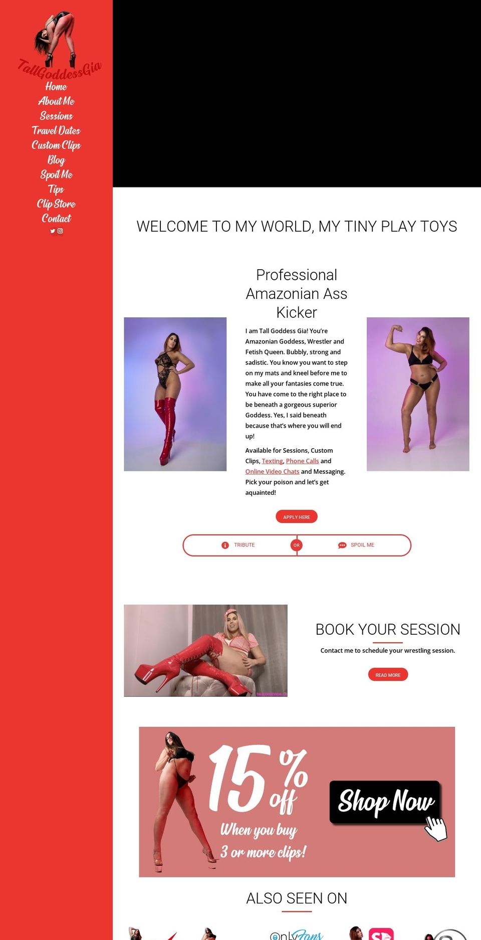 tallgoddessgia.com — Shopify storefront screenshot