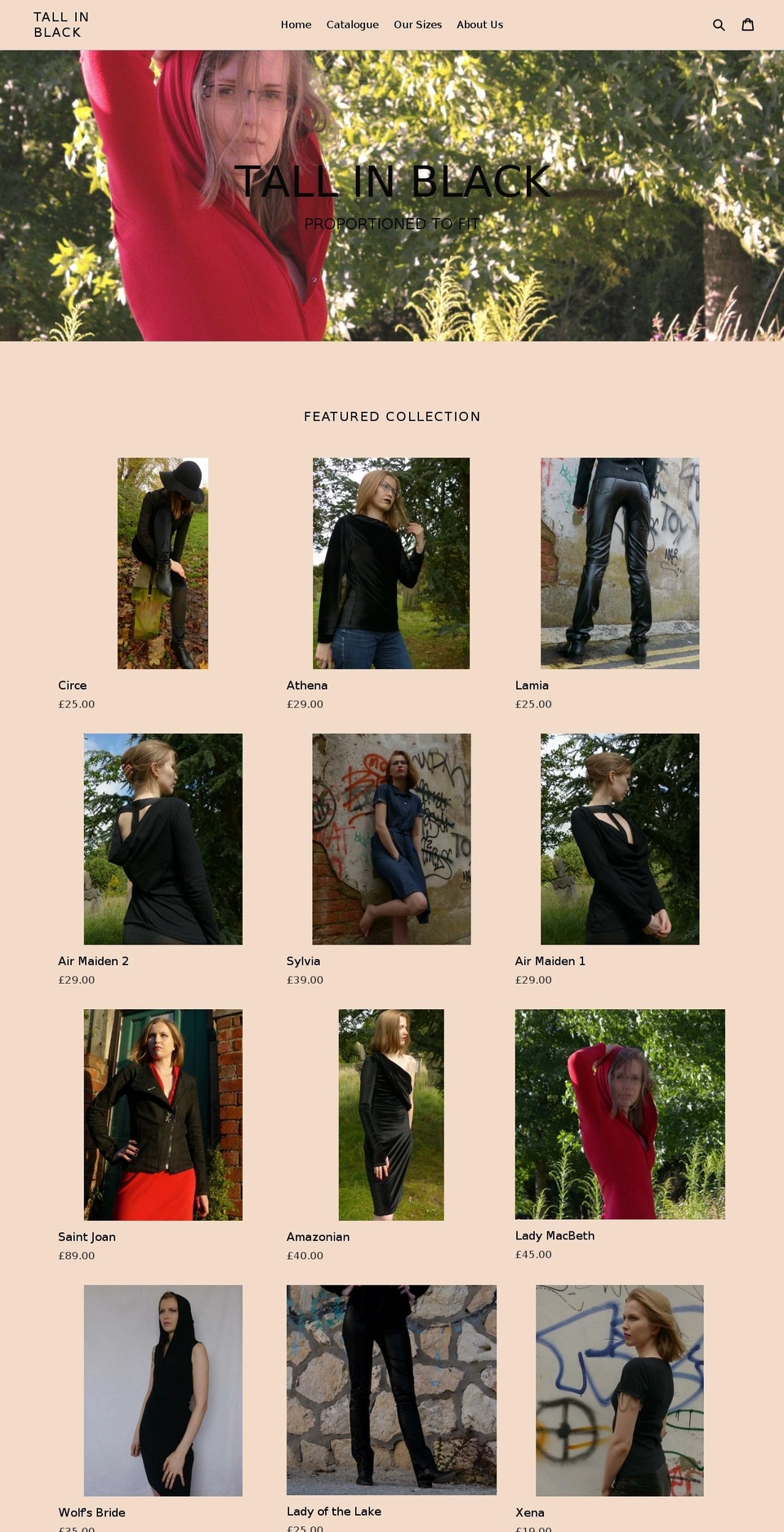tallinblack.com — Shopify storefront screenshot