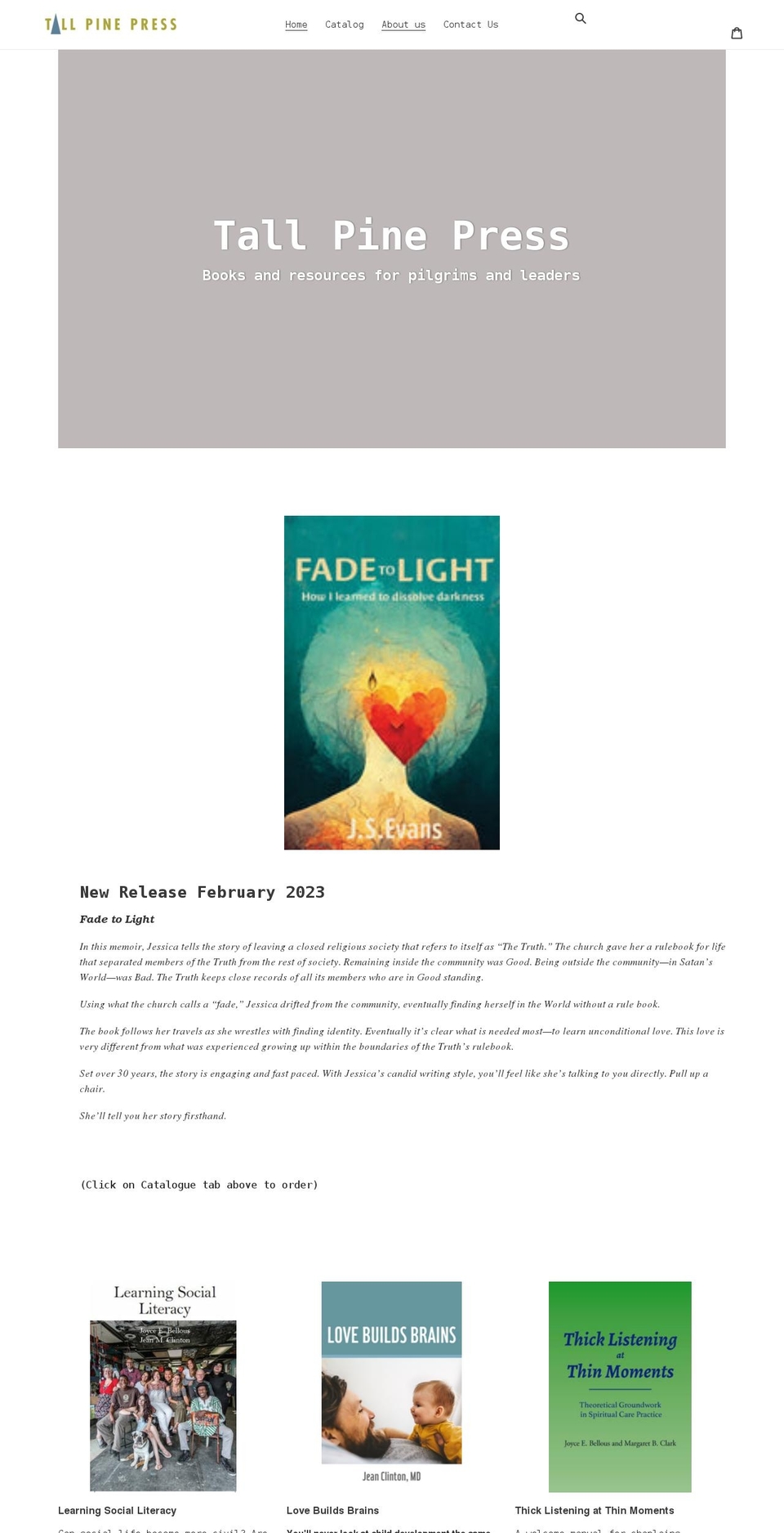 tallpinepress.ca shopify website screenshot