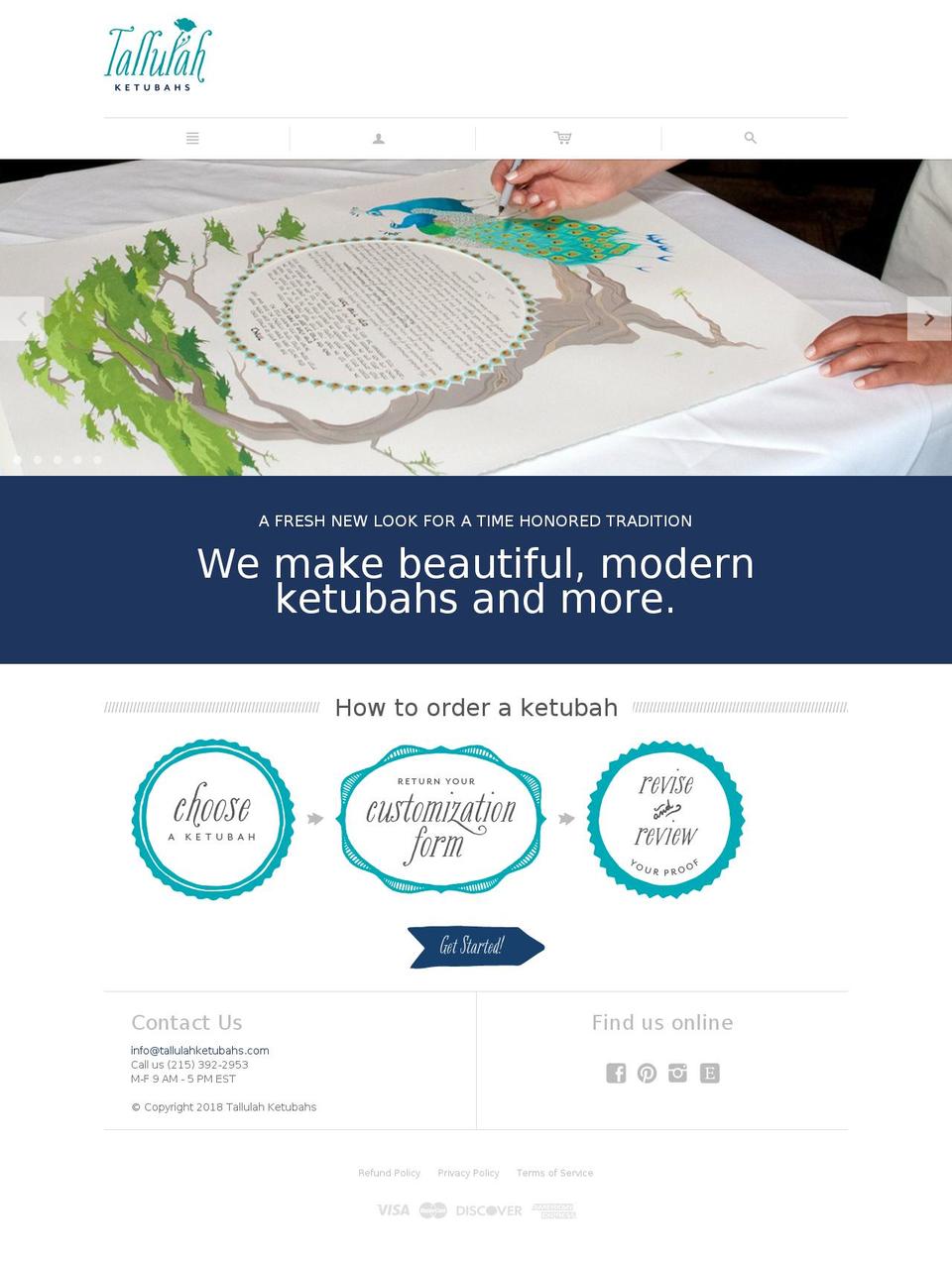 tallulahketubah.com — Shopify storefront screenshot
