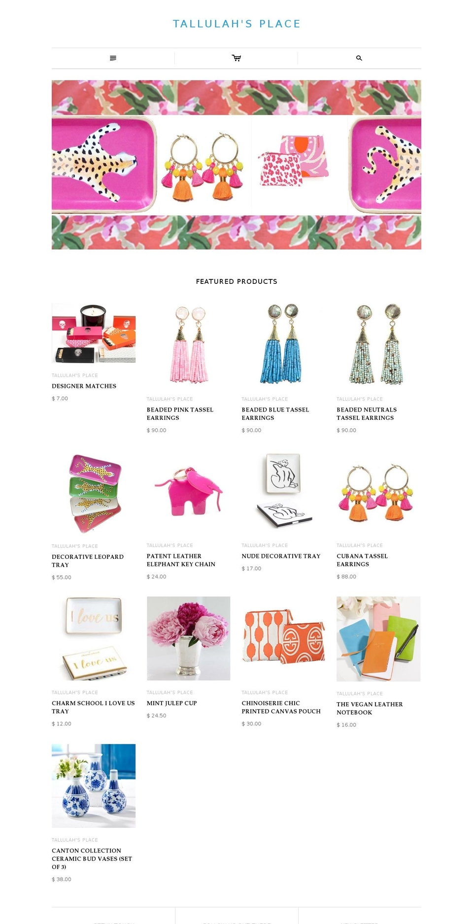 tallulahsplace.com shopify website screenshot