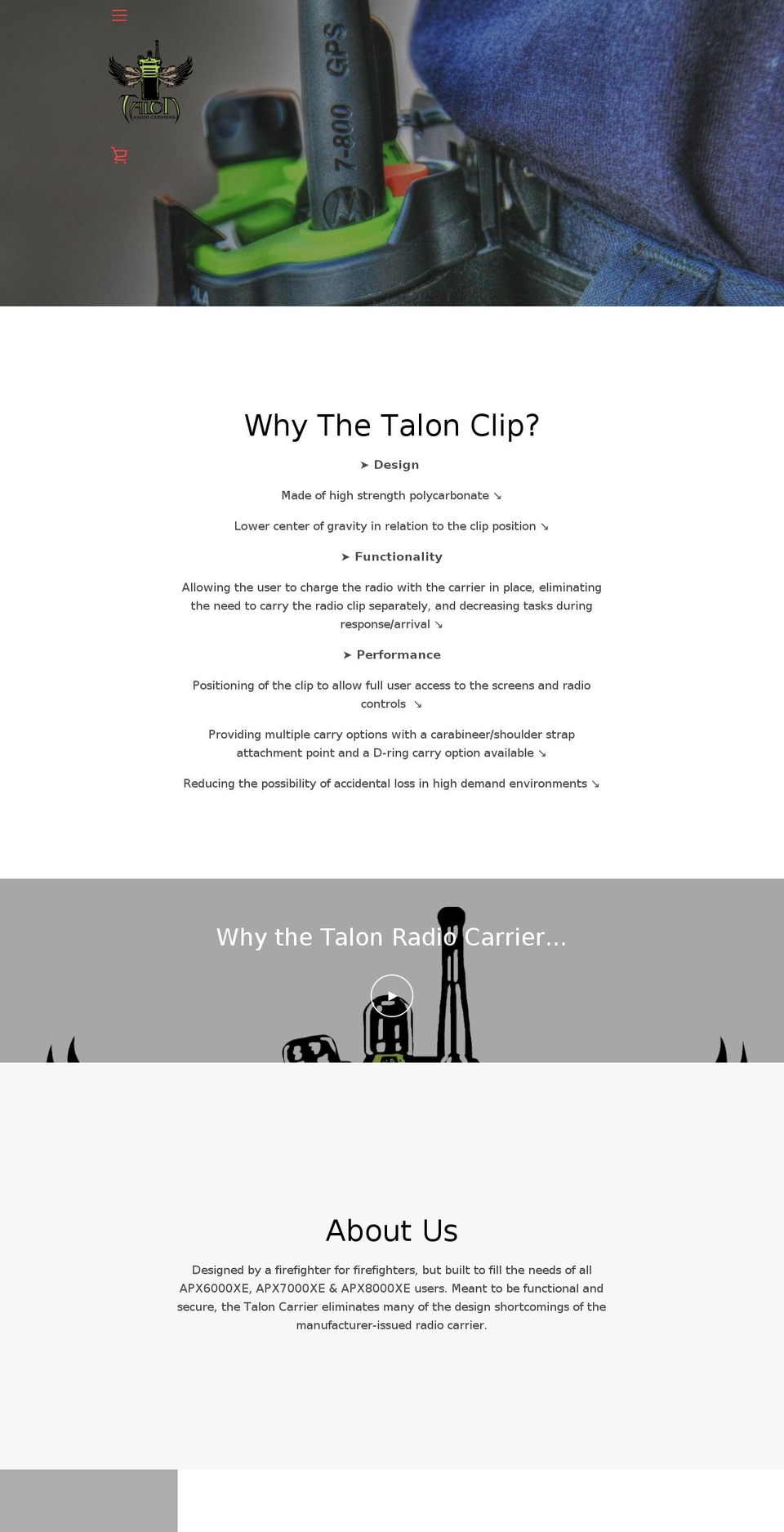 talonradiocarriers.com shopify website screenshot