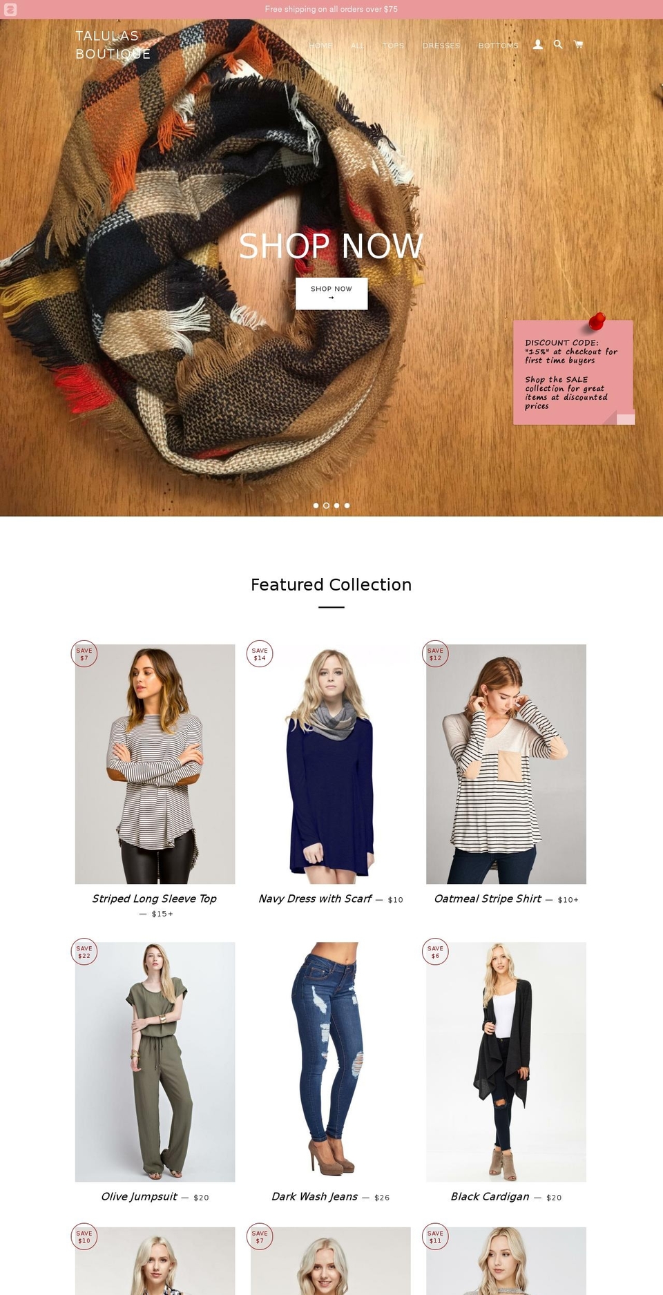 talulasboutique.com — Shopify storefront screenshot
