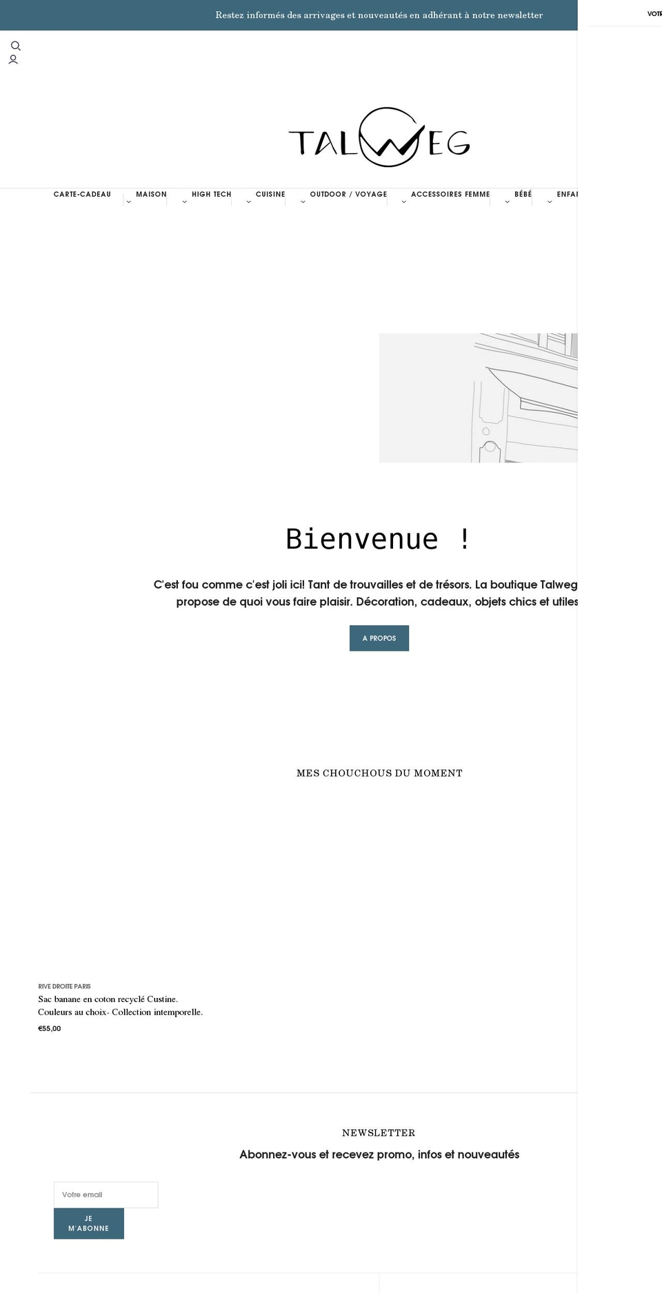 talweg.fr shopify website screenshot