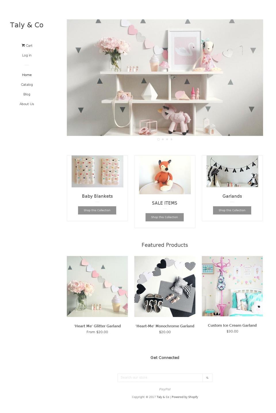 talyandco.com shopify website screenshot