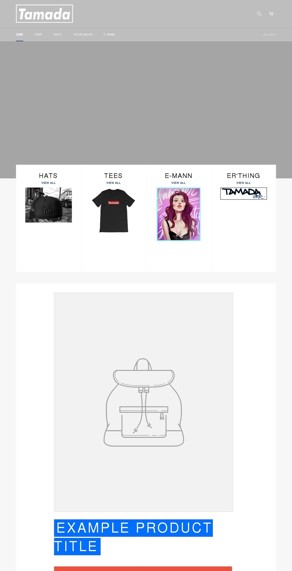 tamadagear.com shopify website screenshot
