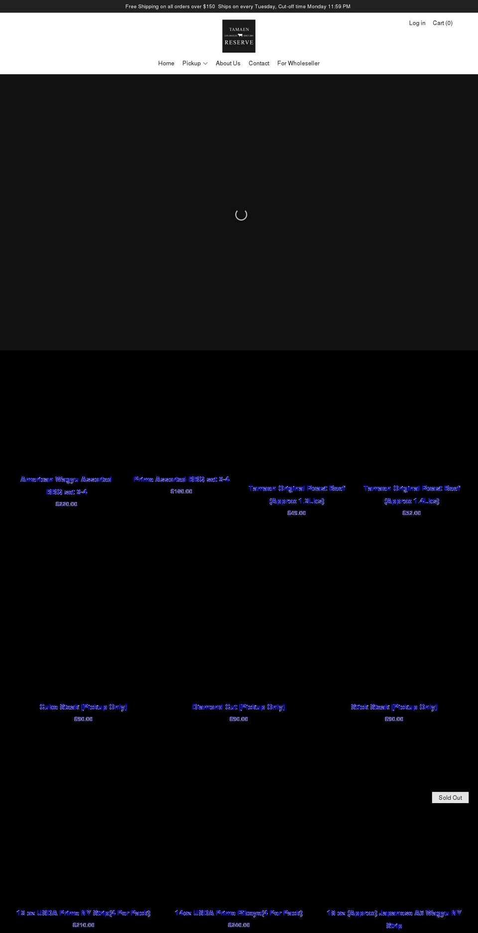 tamaenreserve.com shopify website screenshot