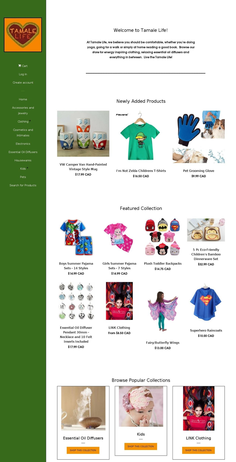 tamalelife.com — Shopify storefront screenshot