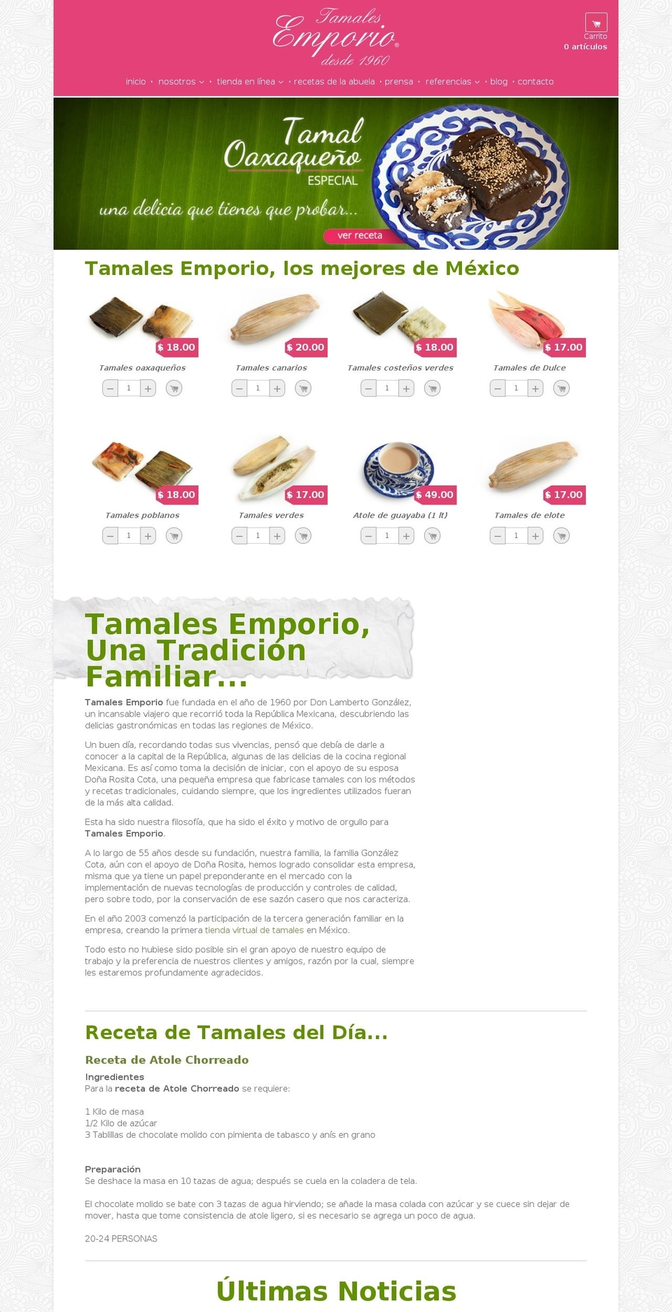tamalesemporio.com shopify website screenshot