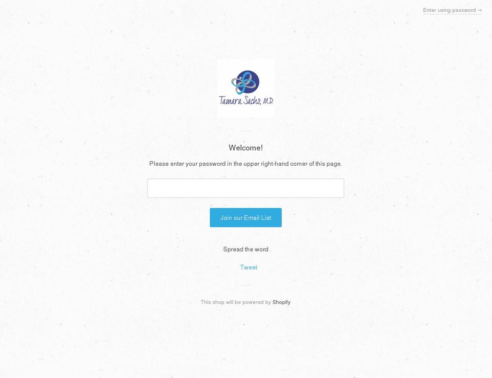 tamara-sachs.myshopify.com shopify website screenshot