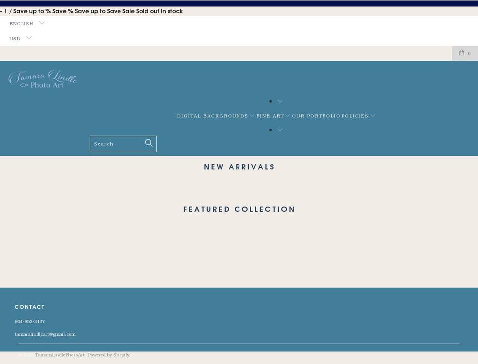 tamaralindle.com shopify website screenshot