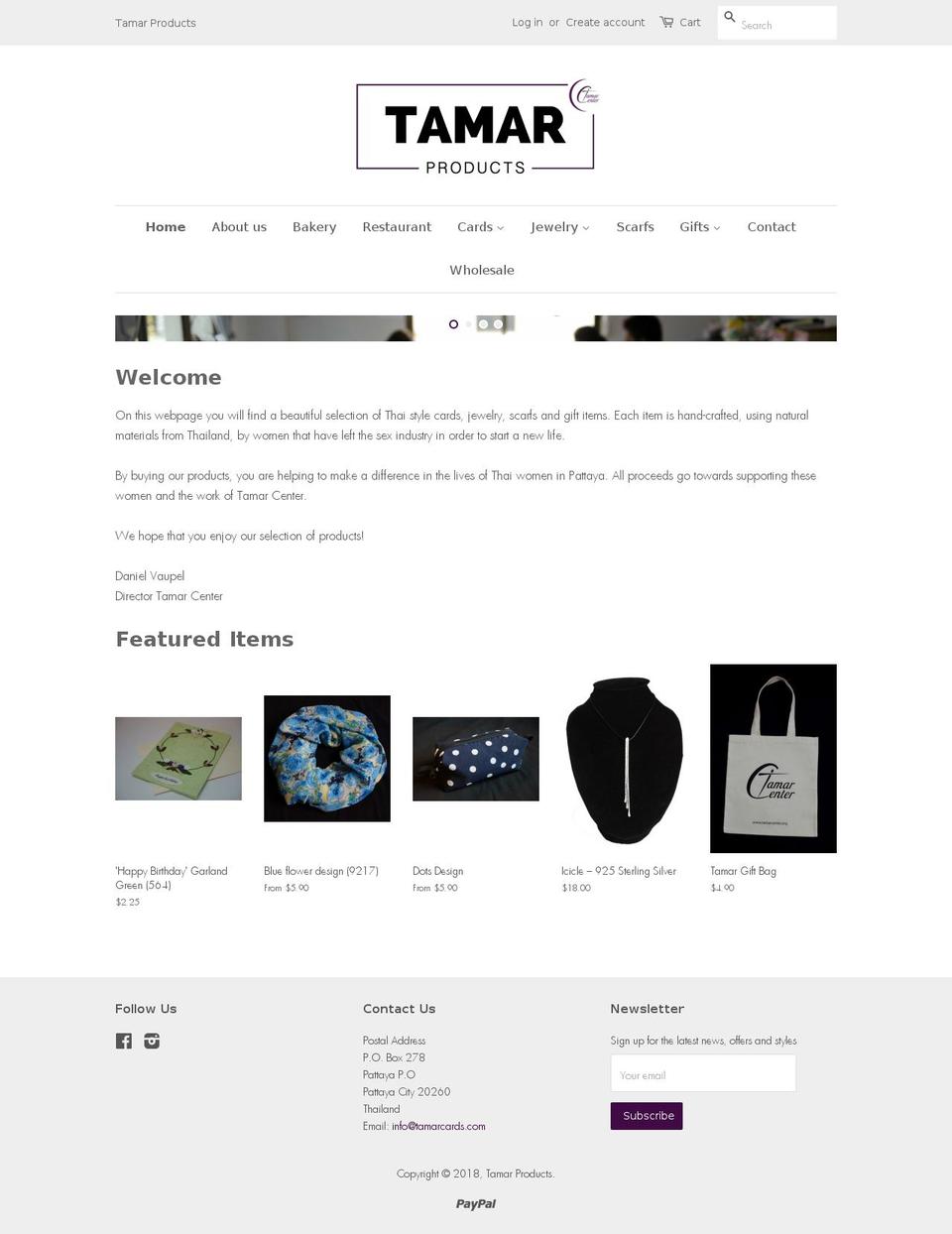 tamarcards.com — Shopify storefront screenshot