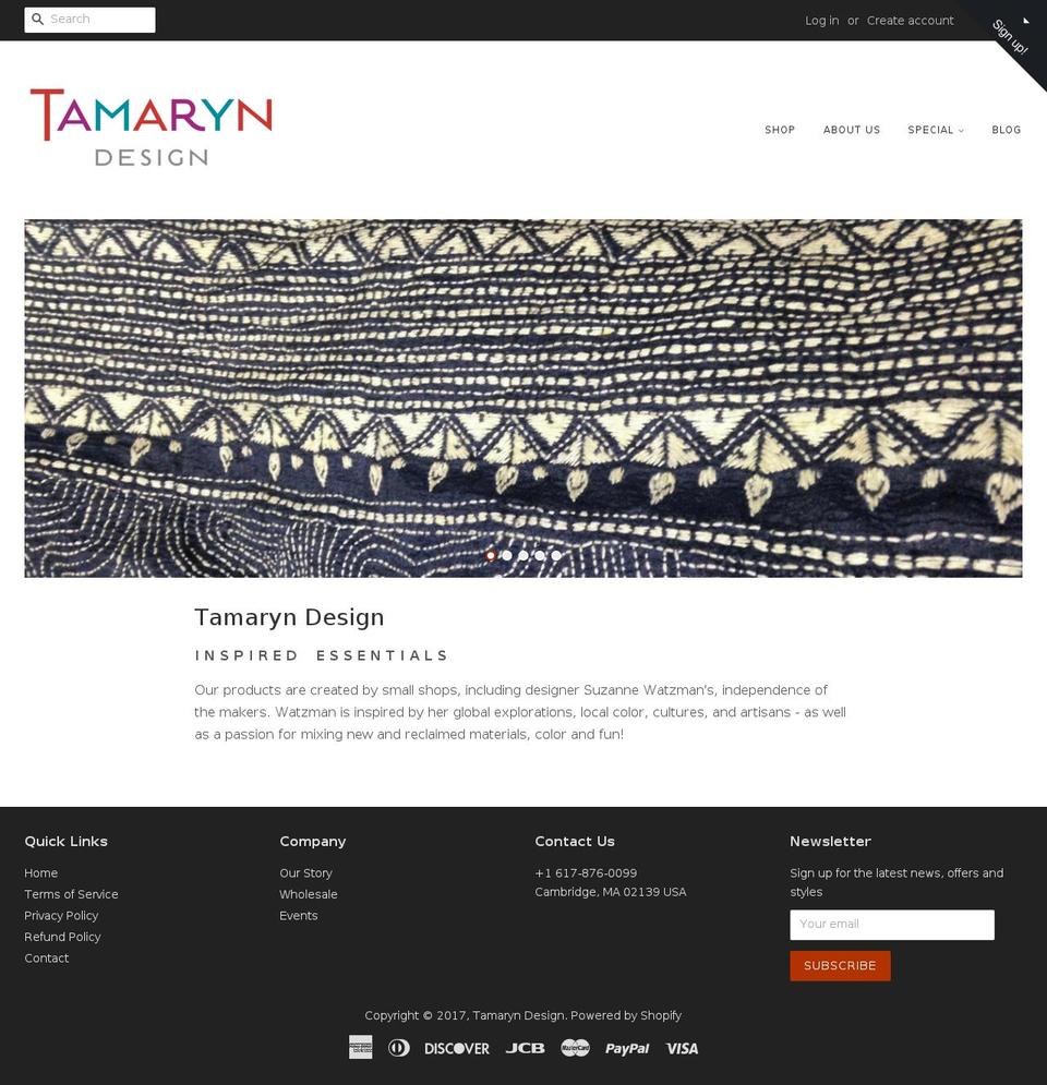 tamaryndesign.com shopify website screenshot