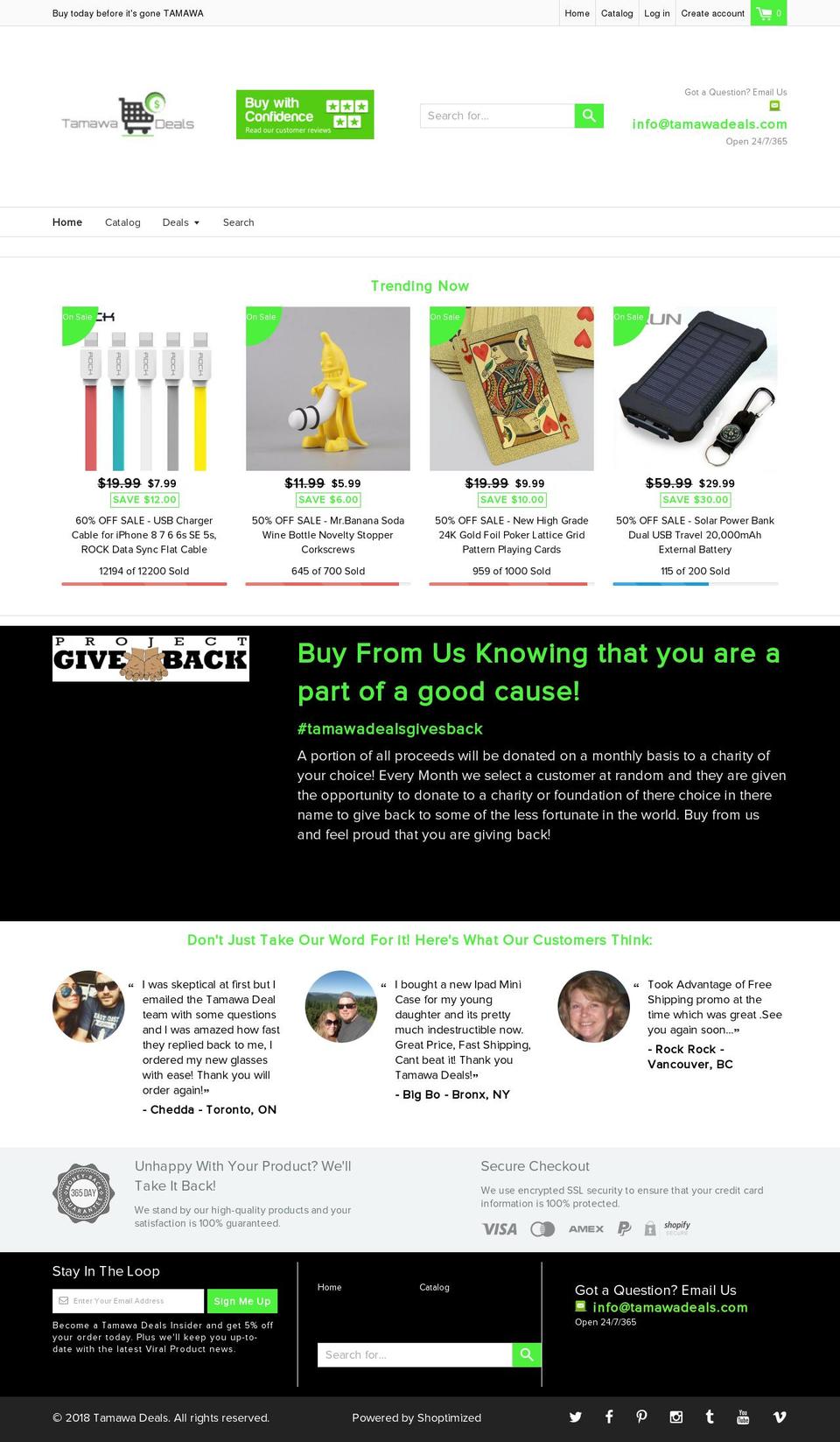 tamawadeals.com — Shopify storefront screenshot
