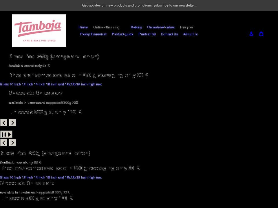 tamboja.com shopify website screenshot