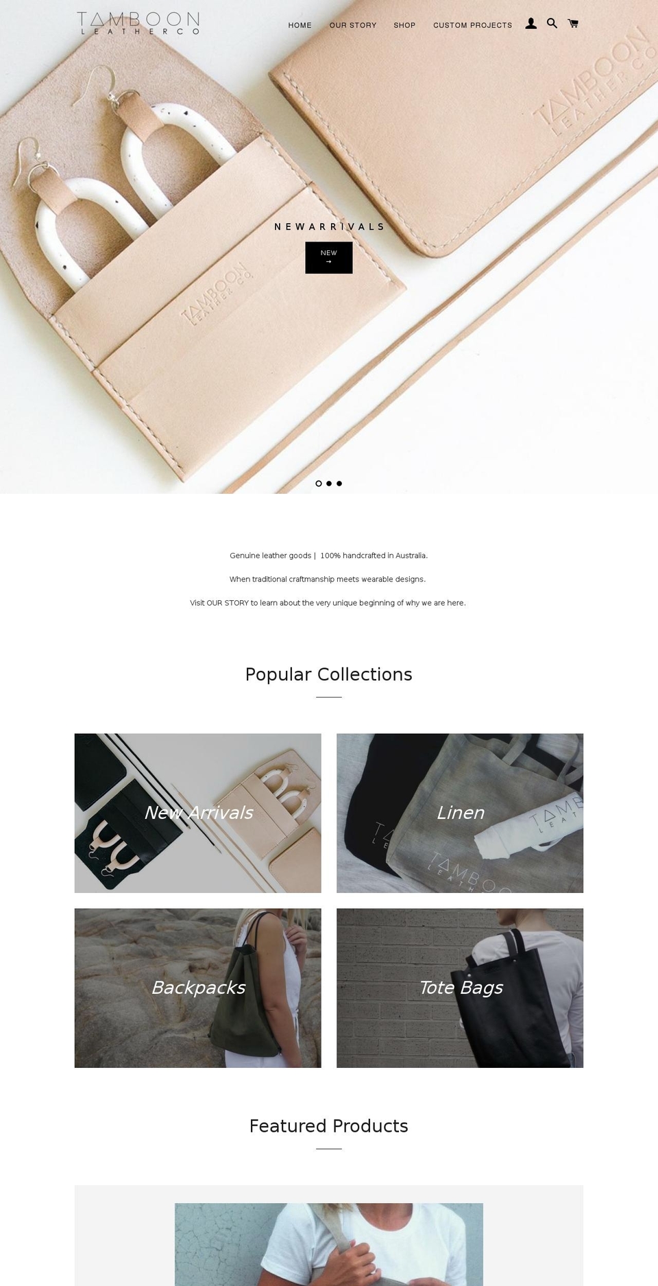 tamboonleather.co shopify website screenshot