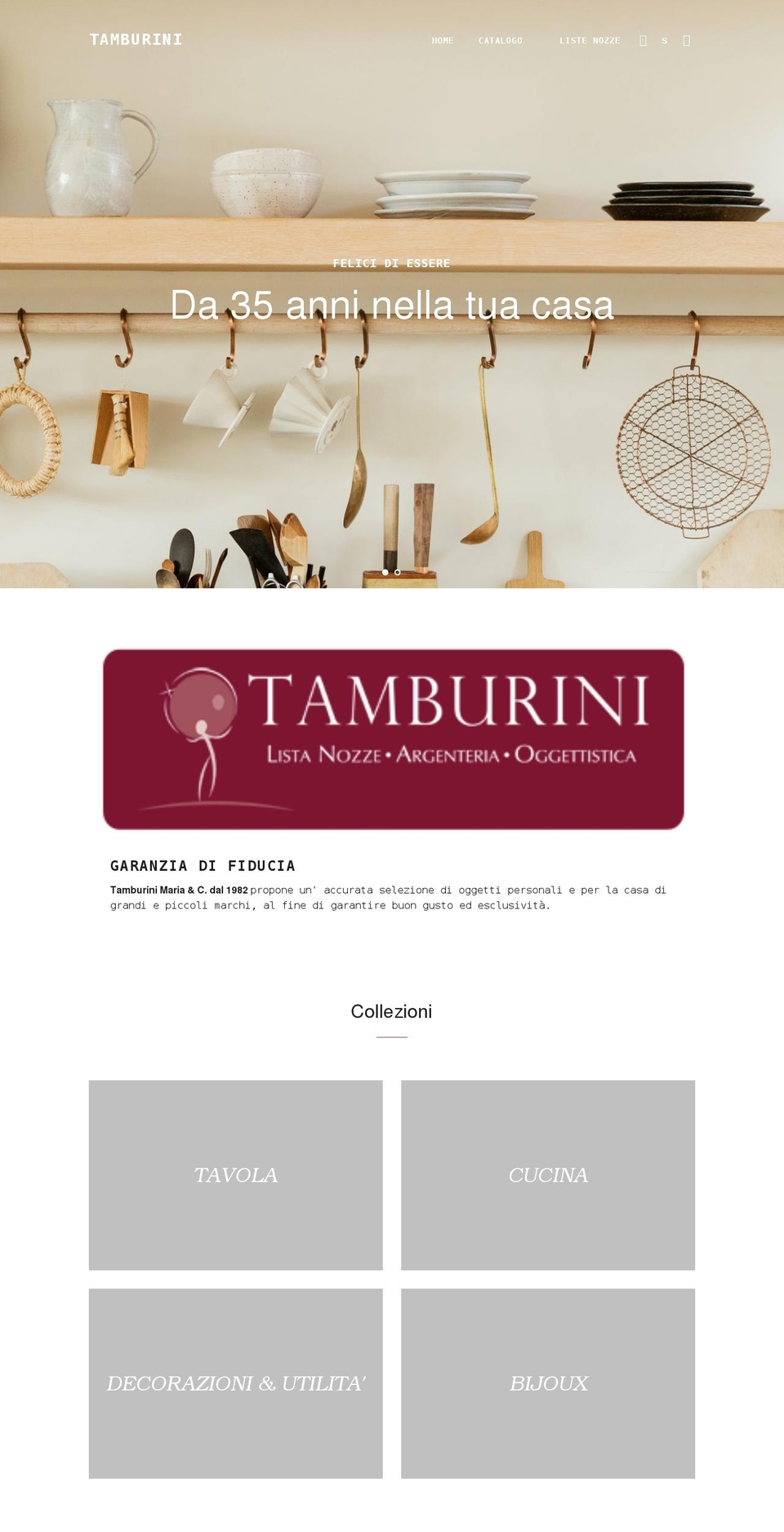 tamburinistore.it shopify website screenshot