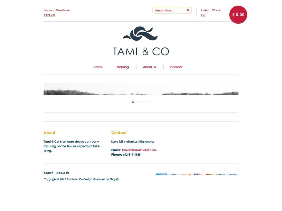 tamiandcodesign.com shopify website screenshot