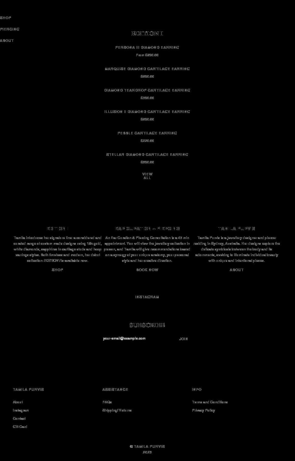 tamilapurvis.com shopify website screenshot