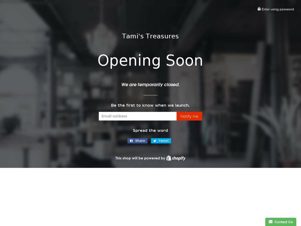 tamitreasures.com — Shopify storefront screenshot