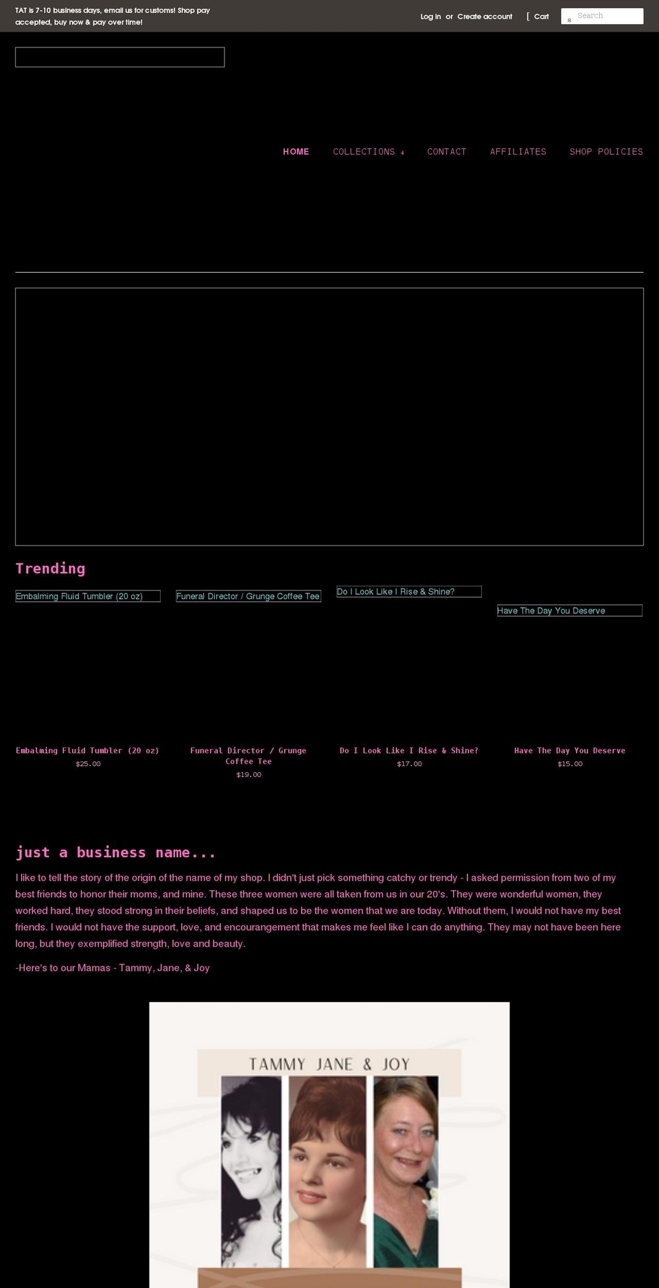 tammyjaneandjoy.com shopify website screenshot