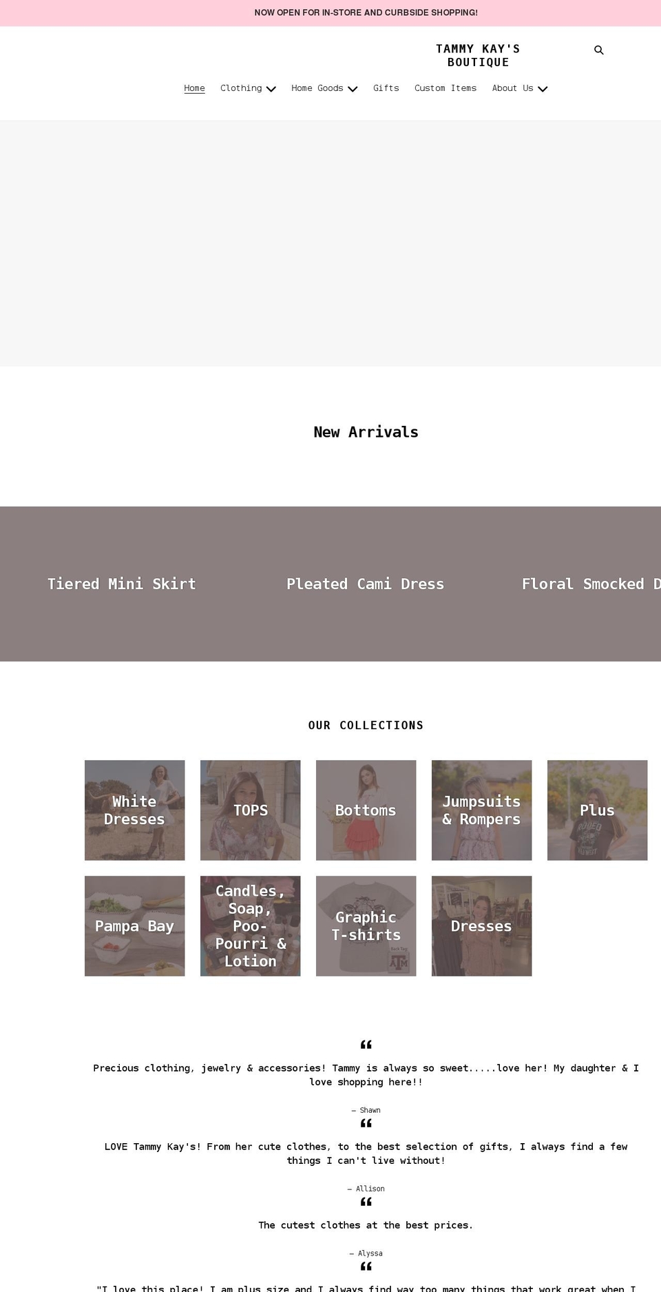 tammykaysboutique.com shopify website screenshot