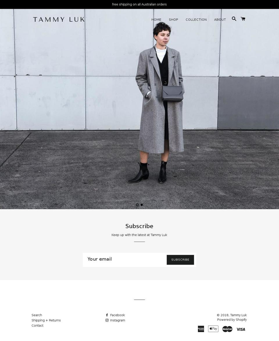 tammyluk.com — Shopify storefront screenshot