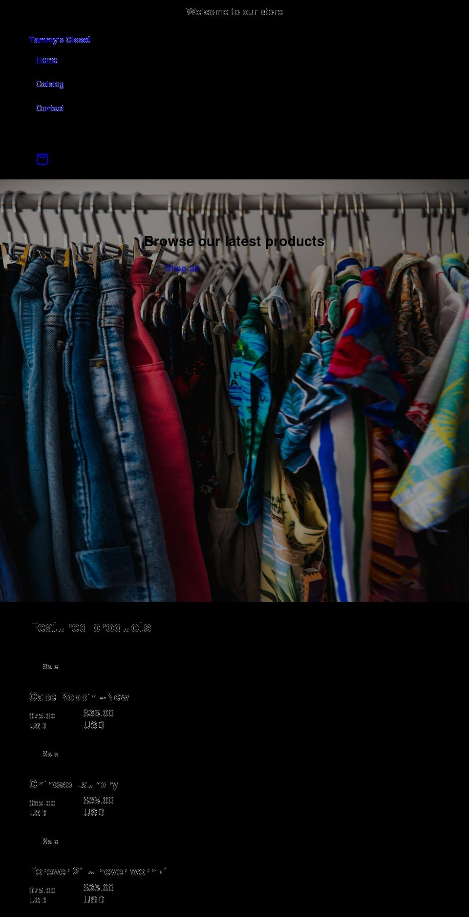 tammyscloset.com shopify website screenshot