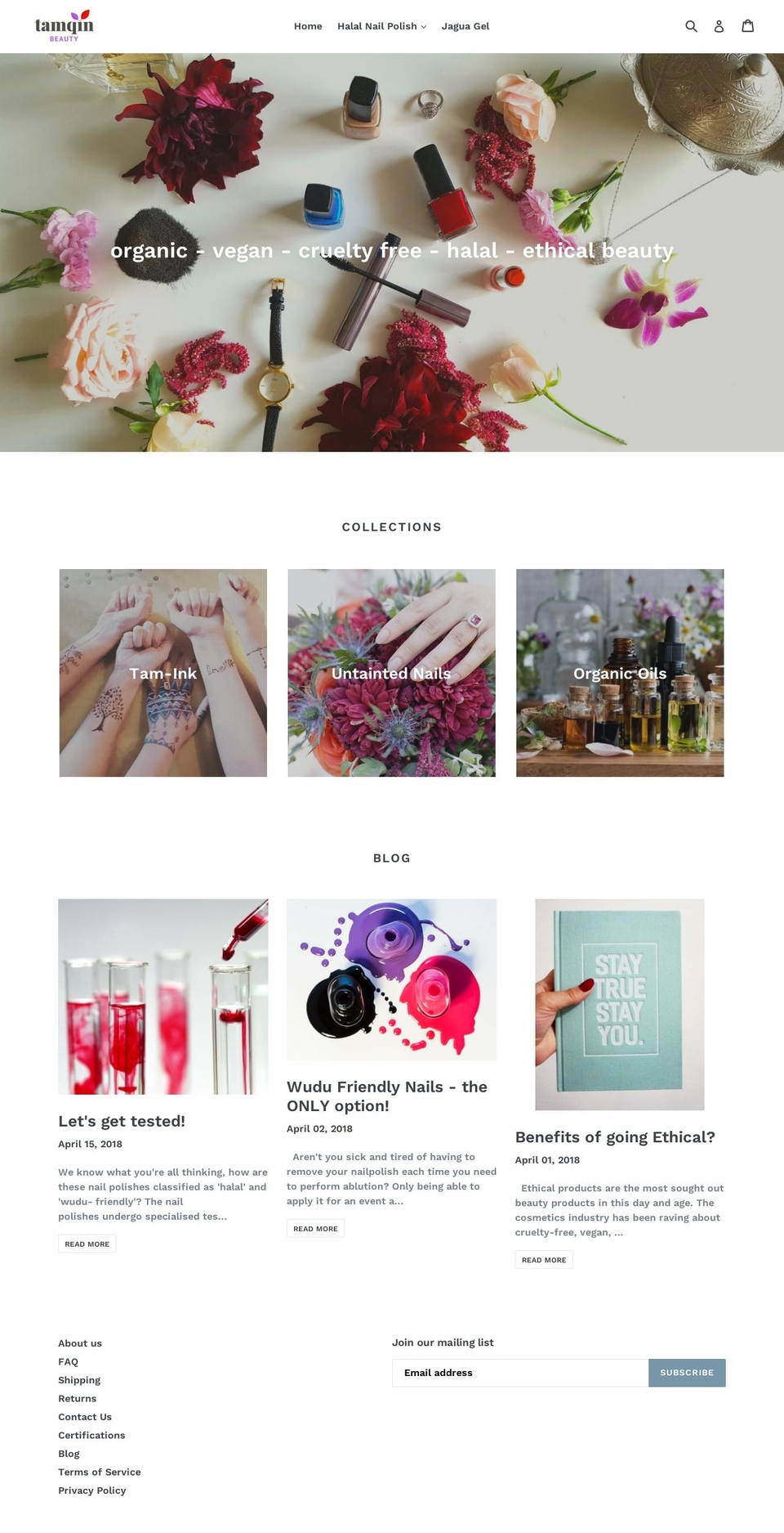 tamqin.com — Shopify storefront screenshot