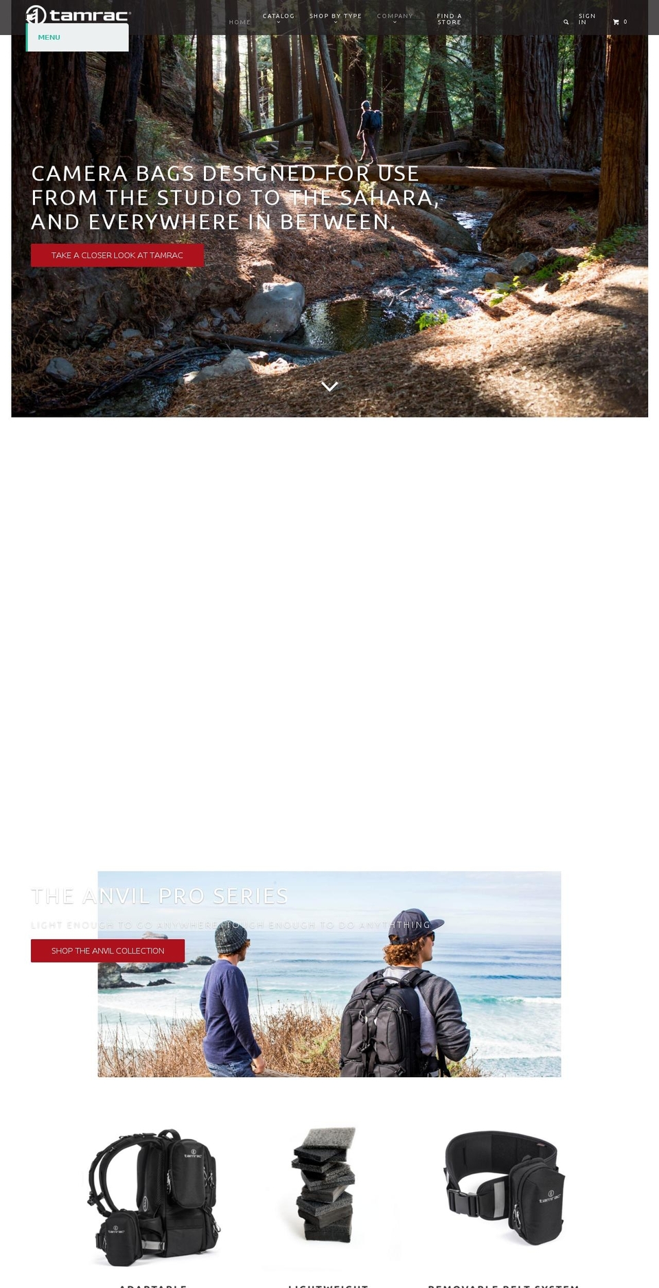 Tamrac - v0616.6 Shopify theme site example tamrac-inc.com