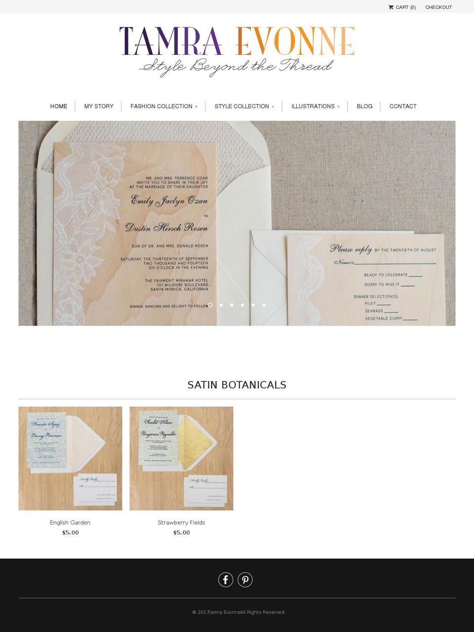 tamraevonne.com shopify website screenshot