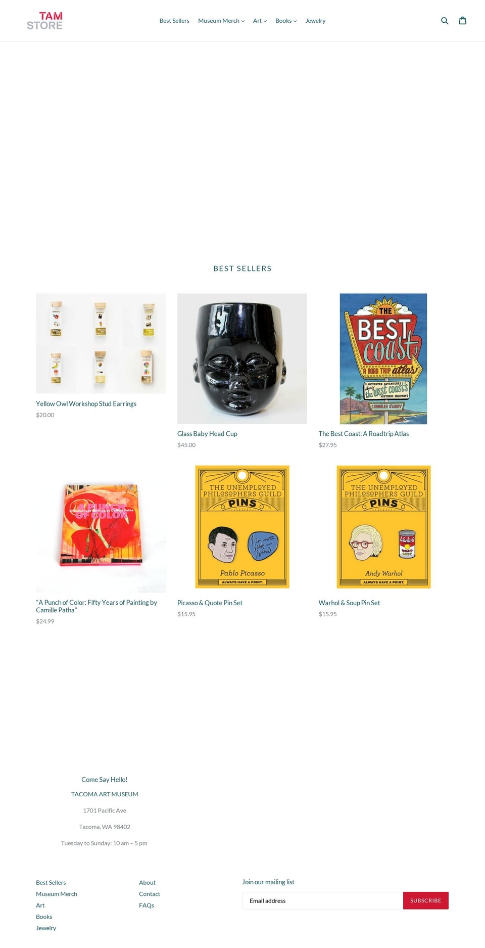 tamstore.org shopify website screenshot