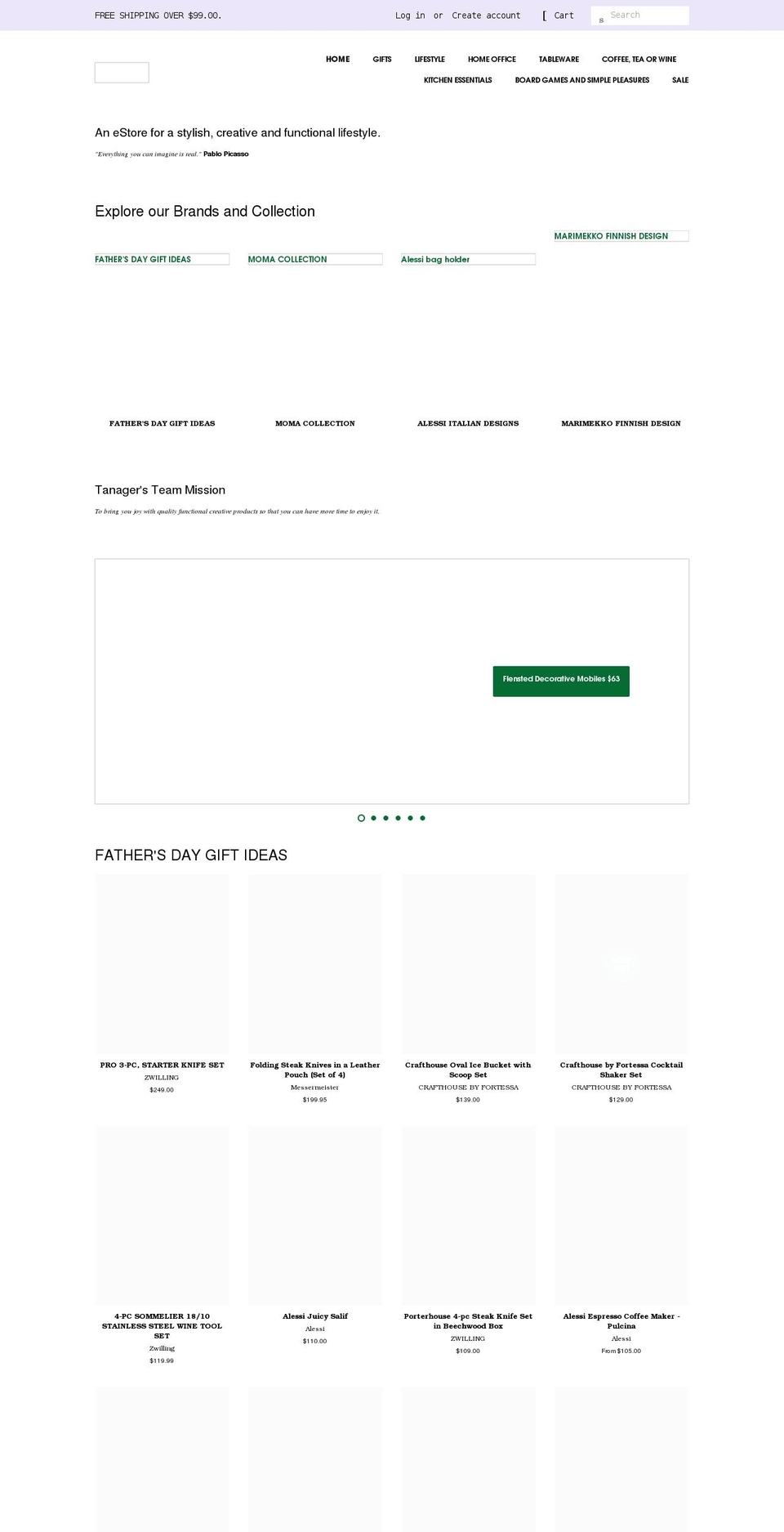 tanager.store shopify website screenshot