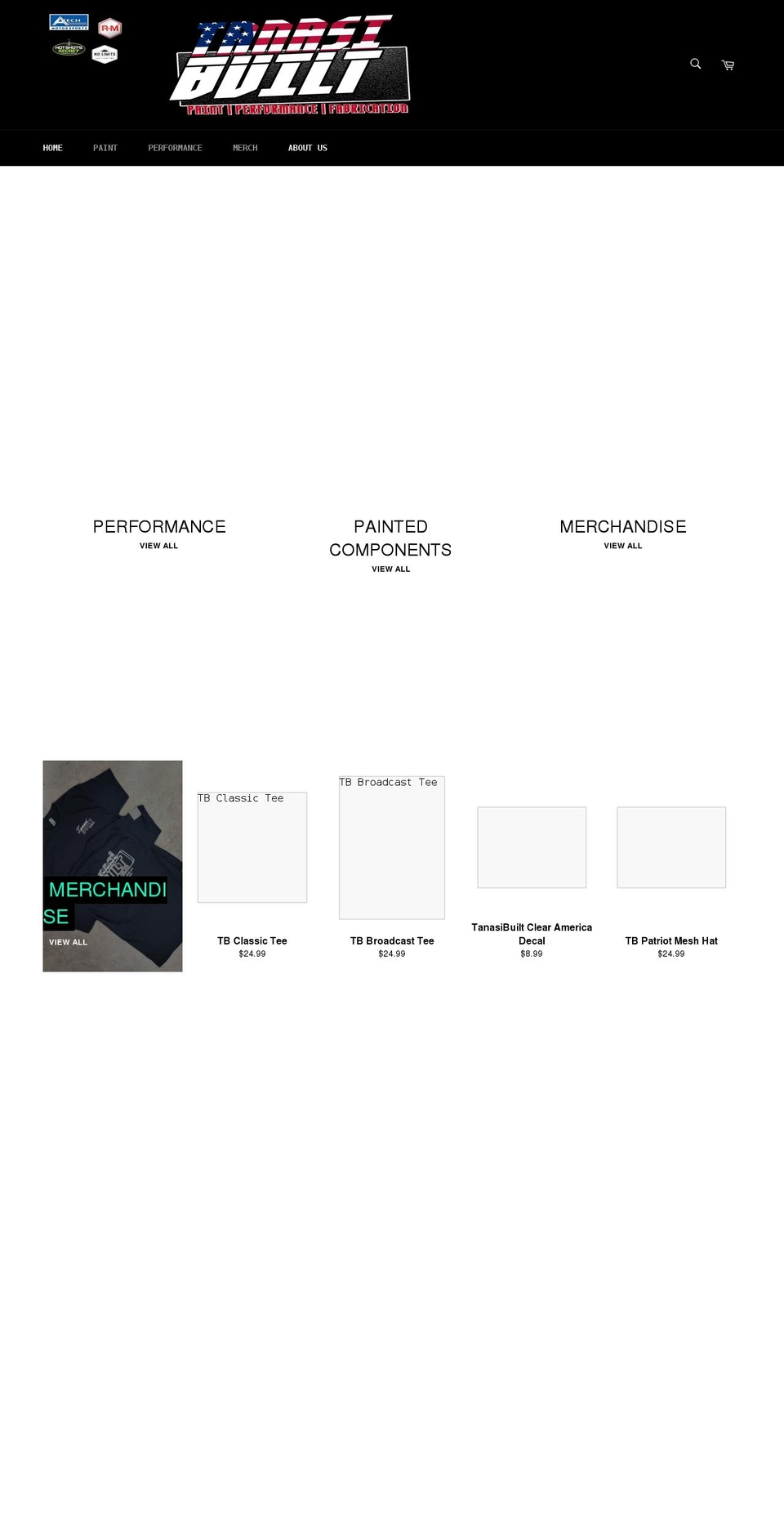 tanasibuilt.com shopify website screenshot