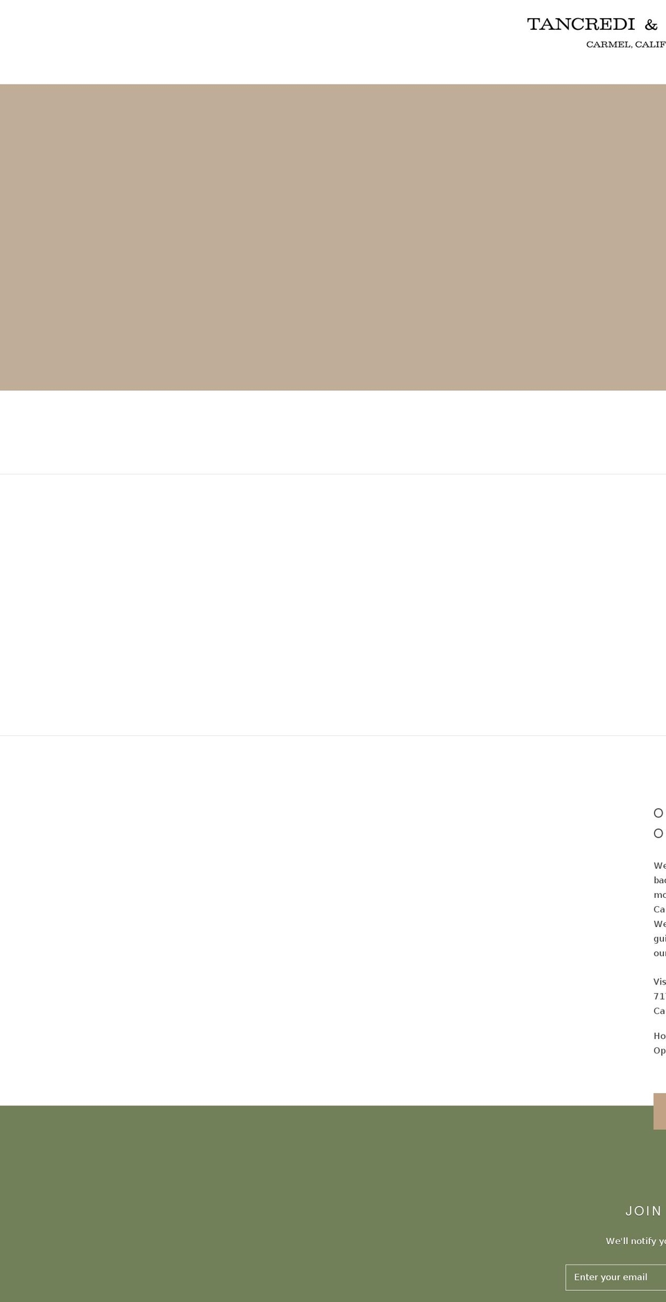 tancrediandmorgen.com shopify website screenshot