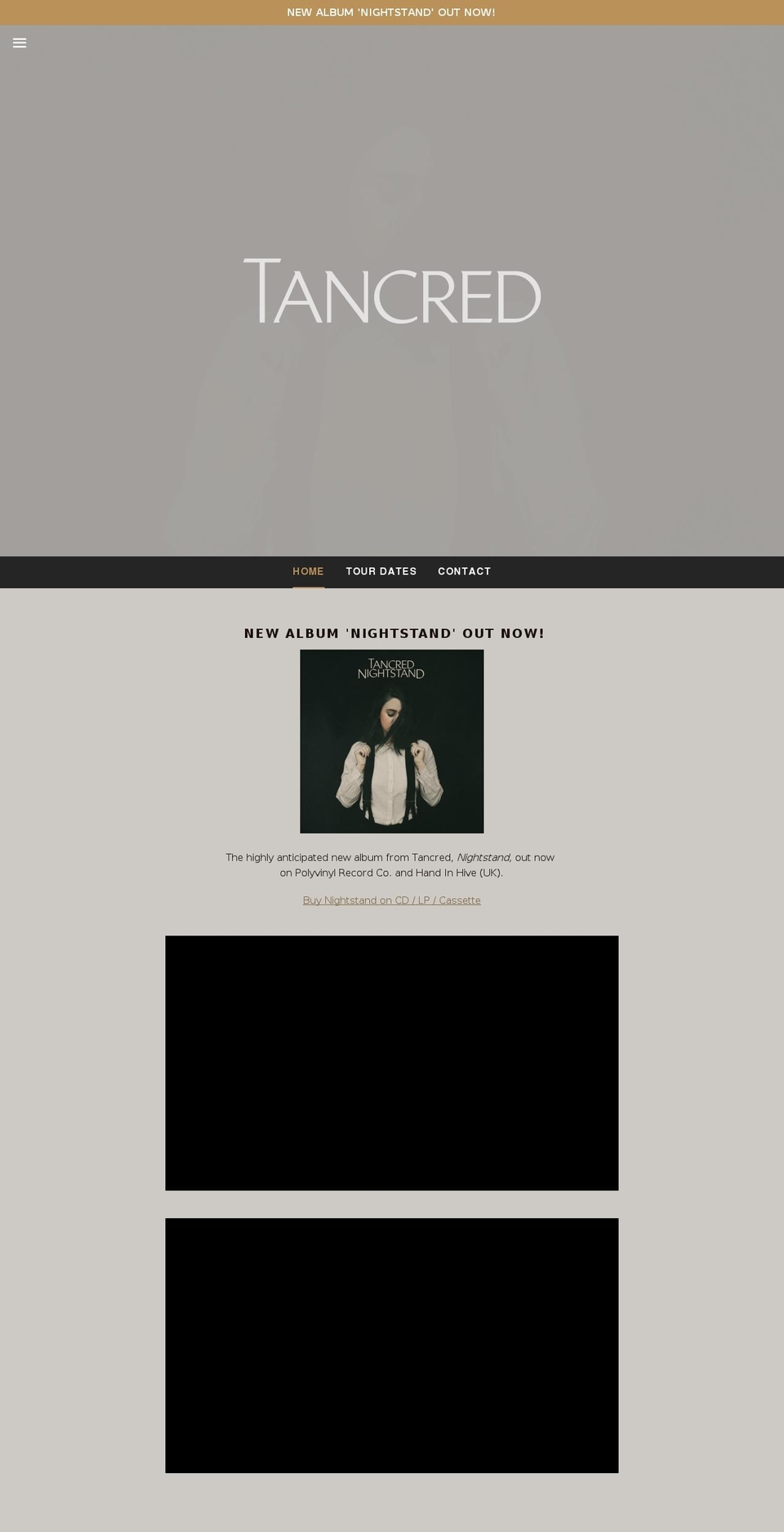 tancredmusic.com — Shopify storefront screenshot