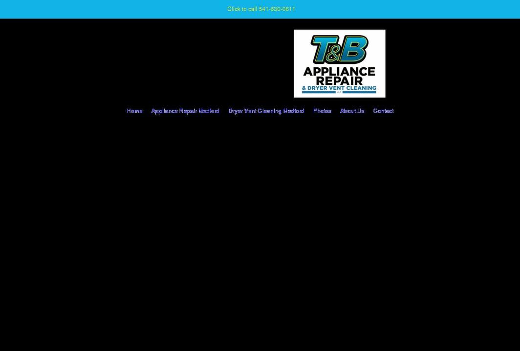 tandbappliance.com shopify website screenshot