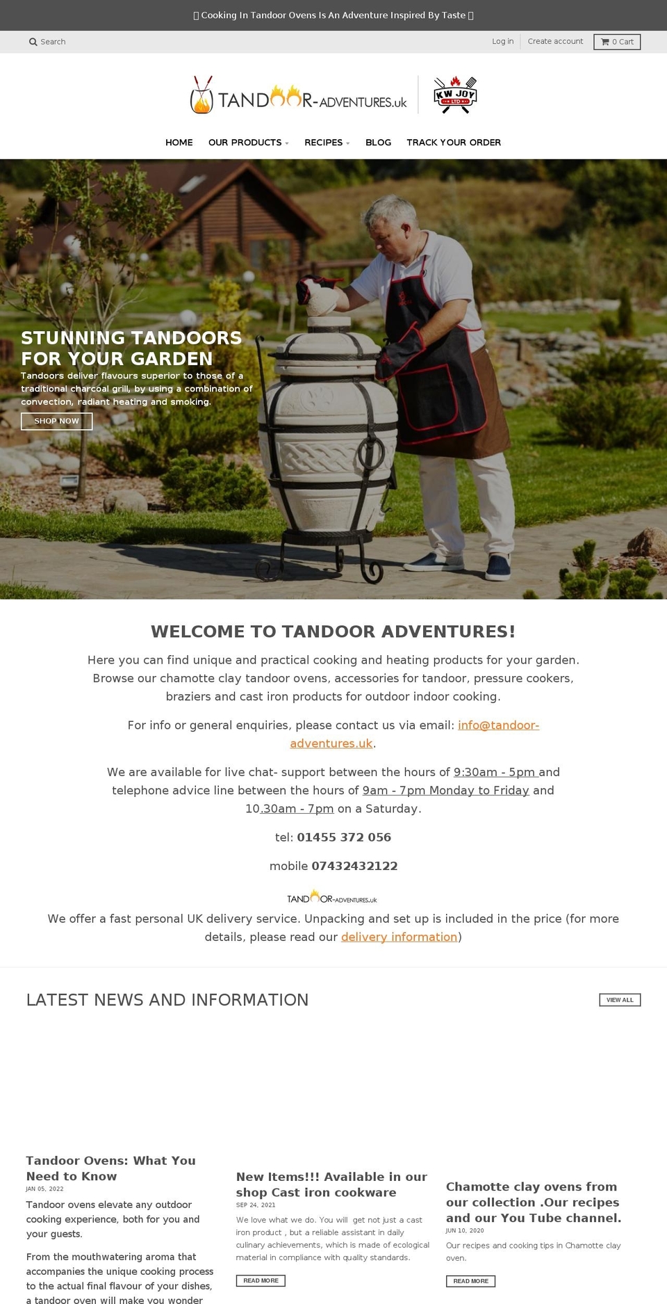 tandoor-adventures.uk shopify website screenshot