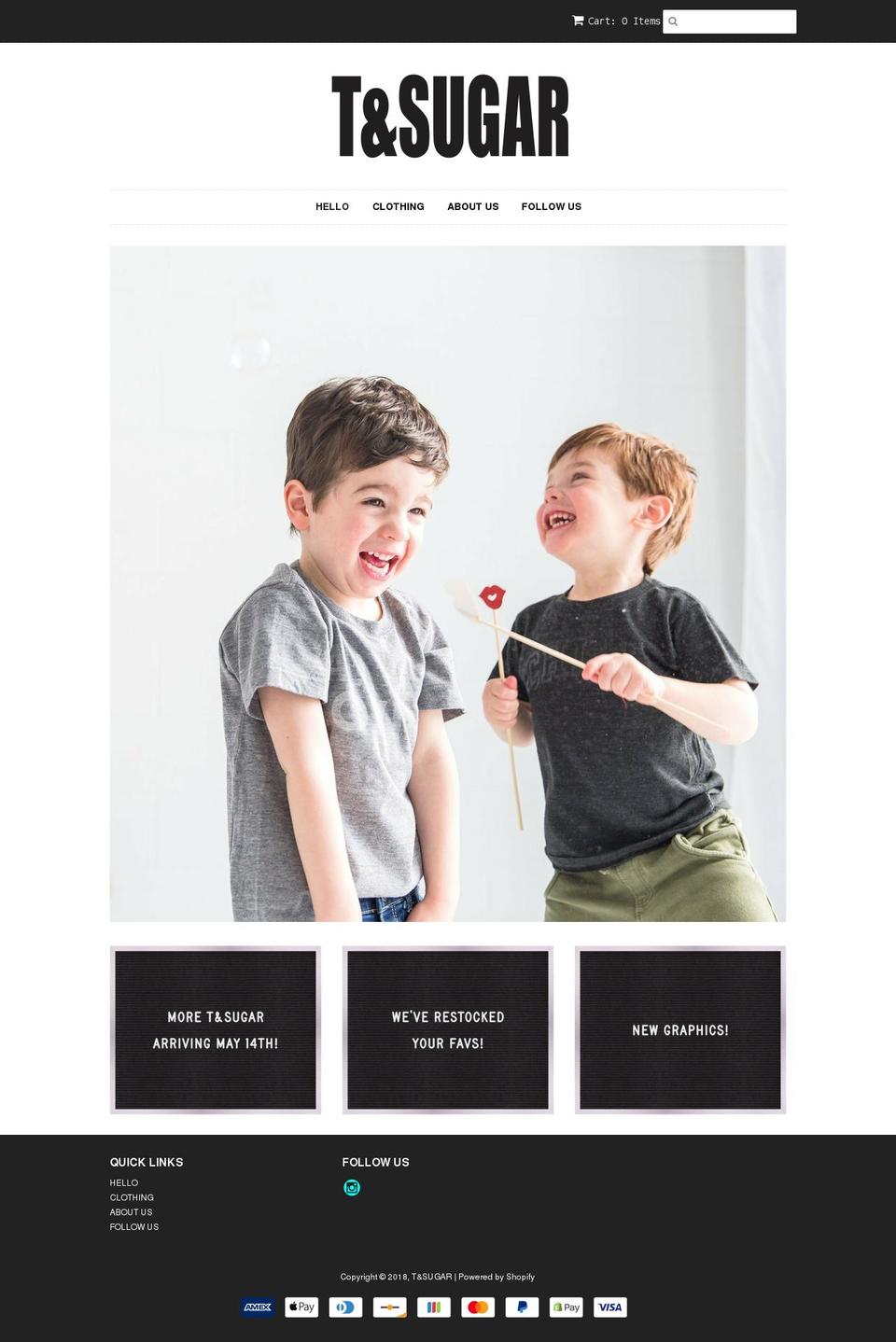 tandsugarbaby.com — Shopify storefront screenshot
